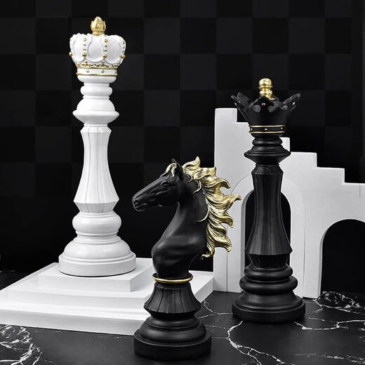 维诺亚7170人收藏象棋高颜值颜控宫廷风拍照道具象棋摆件摆件客厅办公室 国际象棋国王小号白色