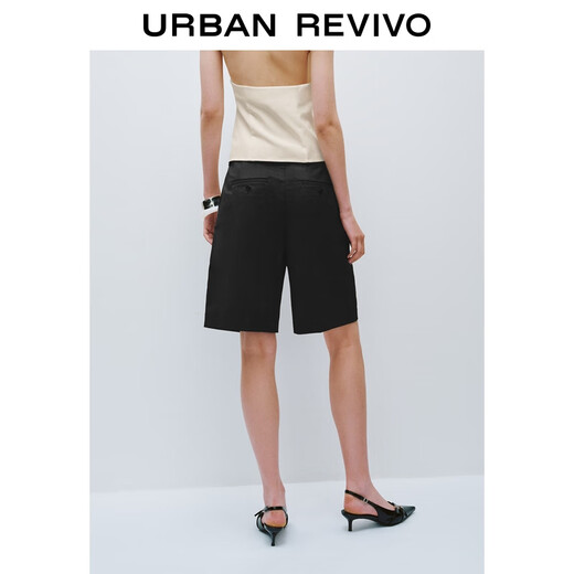
UR2025 summer new women's clothing style commuting simple and versatile Bermuda shorts UWG650052 black S