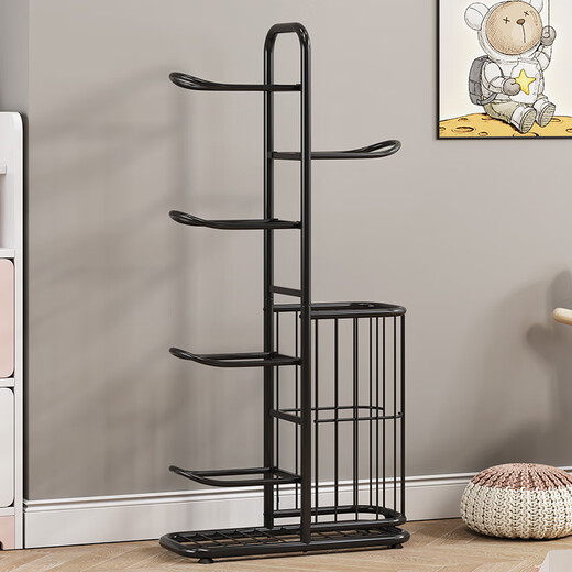 Wojia basketball rack storage rack home ball storage rack children's indoor floor-standing football volleyball storage basket black