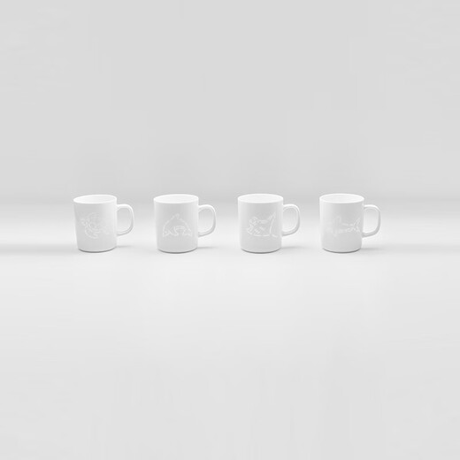 MUJI Linglong Porcelain Mug Water Cup Ceramic Cup Coffee Cup Tea Cup Manta Ray 530ml