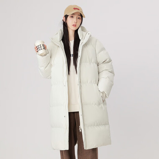 Down jacket for men, medium length, same style for couples and female students, 2025 winter new style, national fashion brand, thickened, youth over the knee, 8804 black M