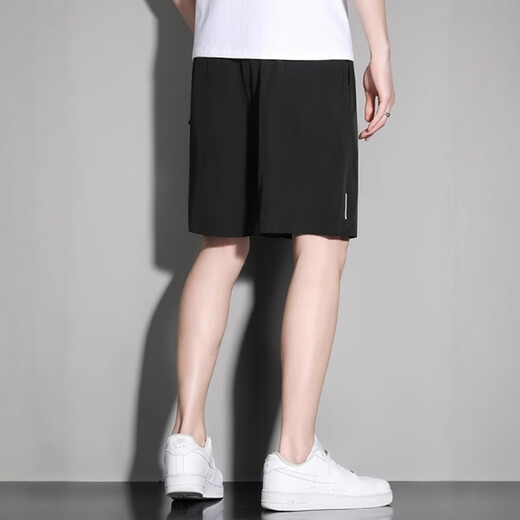 Jeanswest outdoor sports shorts men's summer ice silk breathable casual outdoor sports thin stretch pants black 2XL