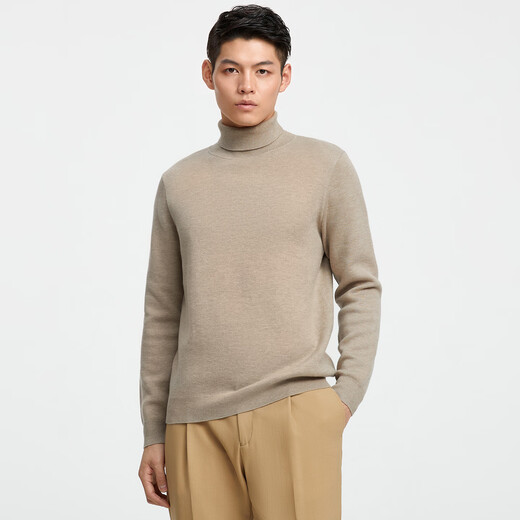 Von Creations [Technologie Hot] Zypressen Feste Farbgrabenkragenpullover Pullover Pullover Herren Winter Mikro-Stretch warmes, lässiges Basishemd-Hemd-Kamel (Kofferraumkragen) XL