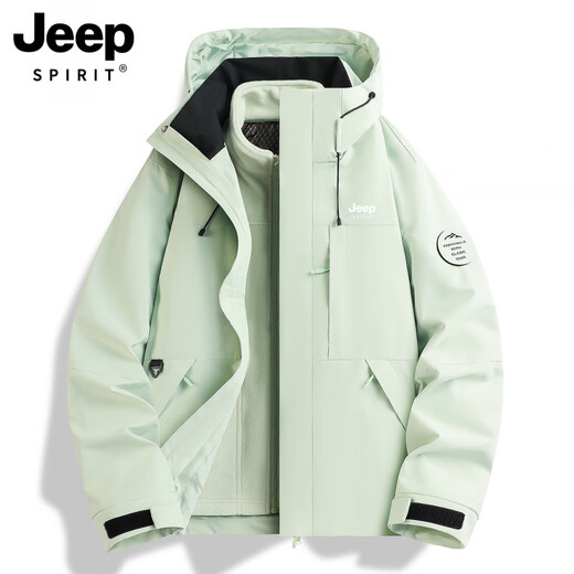 JEEP SPIRIT Jeep Yellow Shock Clothes Women's 2025 New Three-in-One Spring and Autumn Small Outdoor Windproof Super Good-looking Jacket Men and Women's Same Model-Maple Leaf Yellow [Single/Spring and Autumn Style] M