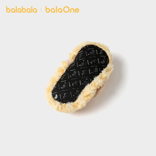 Bala Bala One baby floor socks anti-slip glue-on winter velvet warm socks toddler non-slip cute yellow and white tone 00331 6-12 months 66cm