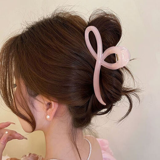 Hesiyu jelly color high-end large hairpin women's hair volume back head hair accessories summer simple temperament shark clip streamer brown 13cm