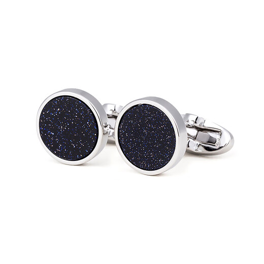 WILLIAM MILTON Eternal Love Starry Sky Stone Cufflinks Men's Light Luxury Birthday Gift High-end Cuffnail Gift Box Silver Starry Sky