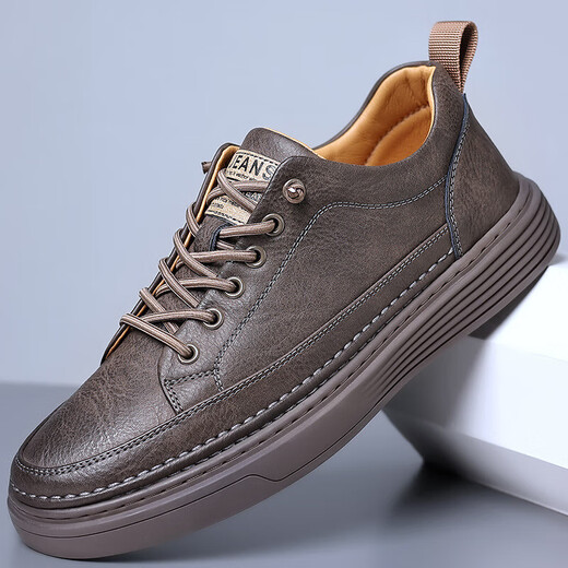 Chaussures des jeunes hommes Spring et automne chaussures en cuir décontractées pour hommes Chaussures de sport à tendance polyvalente Chaussures à tendance blanches 6622 blanc 43