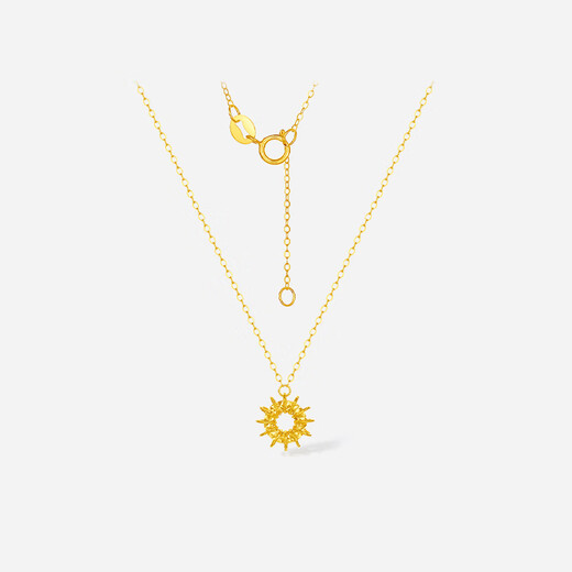 Saturday Blessing Yellow 18K Gold Necklace Women's Sun Flower Pendant Temperament Light Luxurious Sun Goddess Necklace as a Holiday Gift for Your Girlfriend Necklace (40+5cm adjustable)