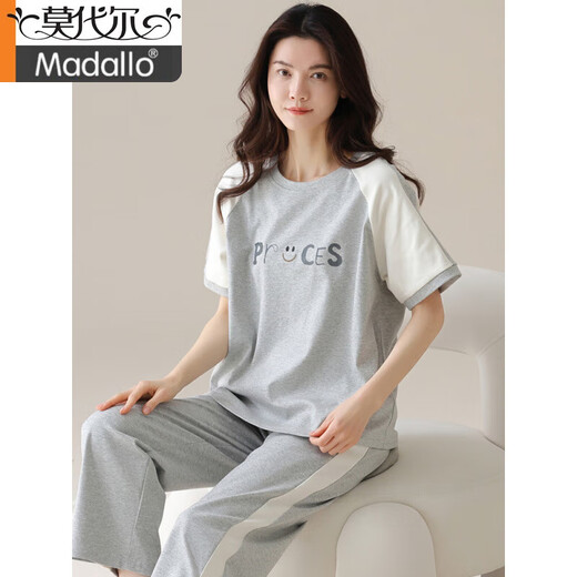 MODAL Damen kurzärmelige reine Baumwoll-Pyjamas Set Summer Hosen Home Clous Clows Colean Style können an der Außensommer-Cartoon Y9721 L getragen werden (empfohlen 95-115jin [Jin gleich 0,5 kg])
