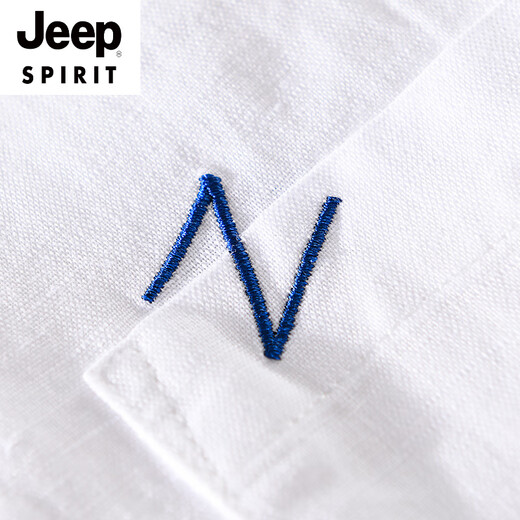 JEEP SPIRIT men's cotton linen lapel short-sleeved t-shirt loose shirt collar top clothes with neckline T-shirt linen summer clothes yunyi-9711 yellow M