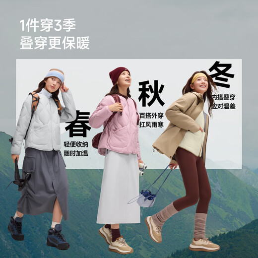 Beneunder jacket women's air velvet round neck cotton jacket spring and autumn warm and windproof outdoor CL002 blue soot L