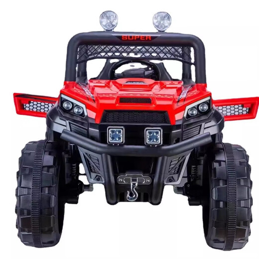 New children's electric car with remote control four-wheel drive off-road vehicle that can sit on baby car and child toy car white + four-wheel drive + remote control / swing + Bluetooth / pull rod