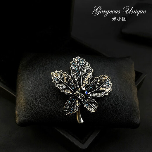 QUAMER high-end retro leaf brooch, men's and women's coats, suits, simple temperament, corsage, scarf, hat pin