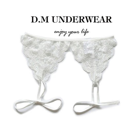 D.M men's thong sexy and interesting lace mesh personalized breathable sling leggings temptation hollow T-shaped underwear white XL130145Jin Jin equals 0.5 kg