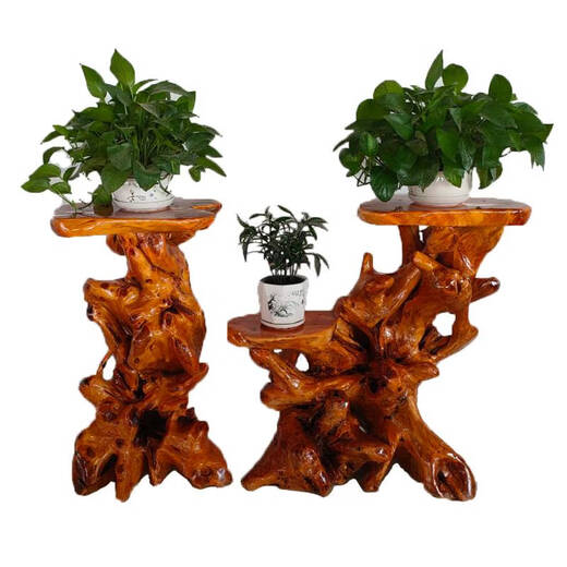 Natural Wurzel Carving Stand Basis Block Wohnzimmer Chinesische Bonsai Fischtank Stand Massivholz Baumwurzel Kunst Balkon Ornament Antike Rosa 16862 Duftkampenkamphal