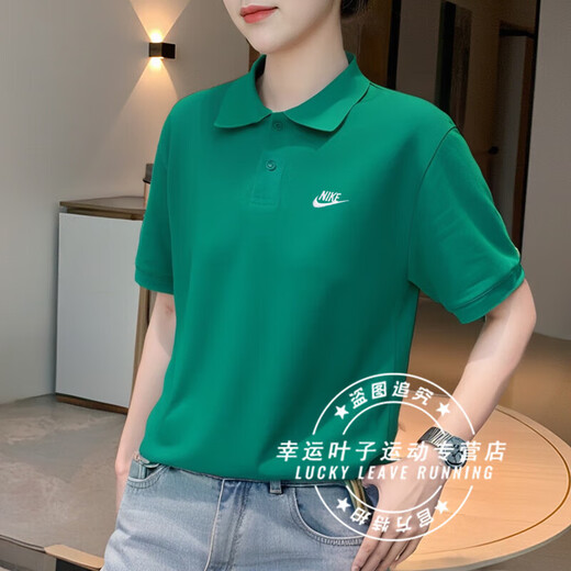 耐克（NIKE）男装女装T恤 25秋季新款运动服透气宽松情侣休闲女大码短袖polo衫 FN3895/365/孔雀绿 S