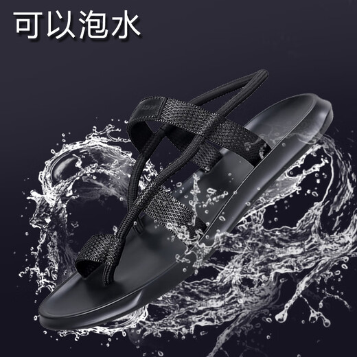 Ttpmer Sandalen für Männer koreanischer Stil weicher Sohle ohne Schlupf-Casual Beach Schuhe tragen grüne trendige trendige trendige Männer Sandalen schwarz 9866 38