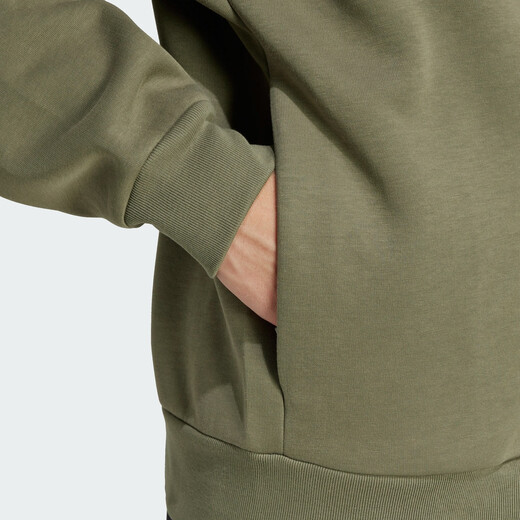 adidas易用系休闲百搭三条纹立领夹克外套男装秋季阿迪达斯轻运动 暗橄榄绿   2XL  