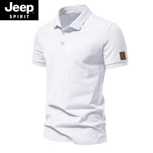 Jeep Spirit American Retro Perlenboden Baumwollmänner Polo. Shirt Solid Color Casual Business Commuter Kurzärärmelte T-Shirt Sommer halbärmelig versteckt (aq new 691) l l (120-140jin [Jin ist gleich 0,5 kg])