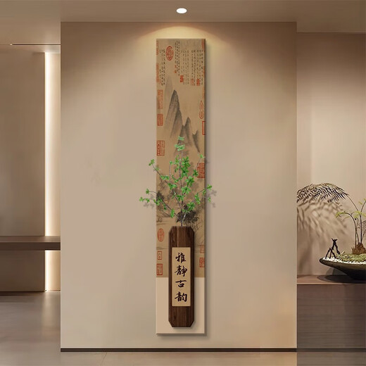The paintings hanging on the entrance door are facing the medieval style of the new Chinese decorative paintings 2025 new Song Dynasty aesthetics BY6623+BY6624 25*145CM double-layer superimposed three-dimensional frameless painting +LE