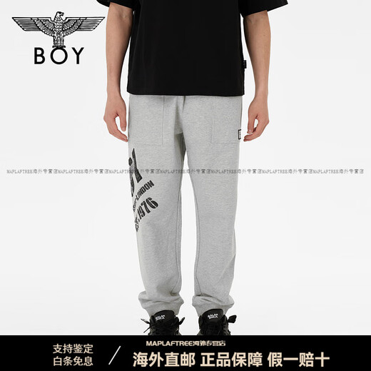 Boy London Trendy Couple Couples Spring and Summer Logo Papant de survêtement gris décontracté N15807 Gray XS