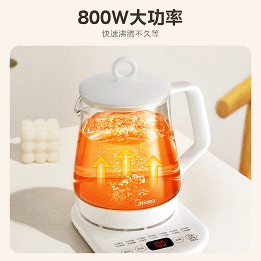 Midea health kettle, small office size for 1-2 people, thickened glass teapot, household multi-function kettle, tea kettle, kettle, intelligent heat preservation, hot selling model, 1.5L, 14 major health functions