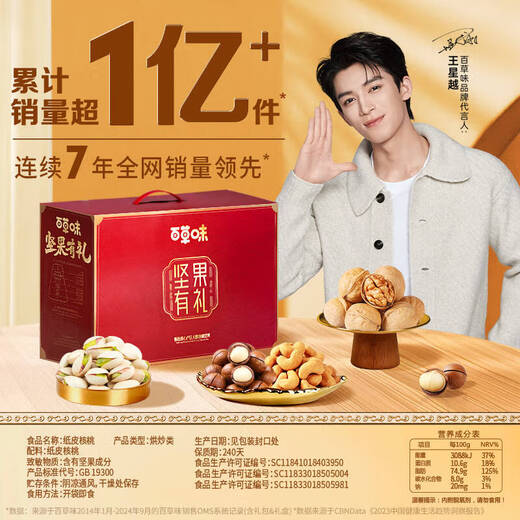 Baicaowei Nut Gift Box Snacks Festival de primavera Año Nuevo Regalos Regalos diarios Diarios de fruta seca Compañía de alimentos de la compañía de alimentos Beneficios de compra [Regalos de nuez] 15 Modelos 1365 g Recomendados por el gerente de la tienda