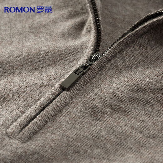 Romon semi-worsted machine washable 100% pure wool sweater half turtleneck zipper bottoming sweater pullover men's clothing
