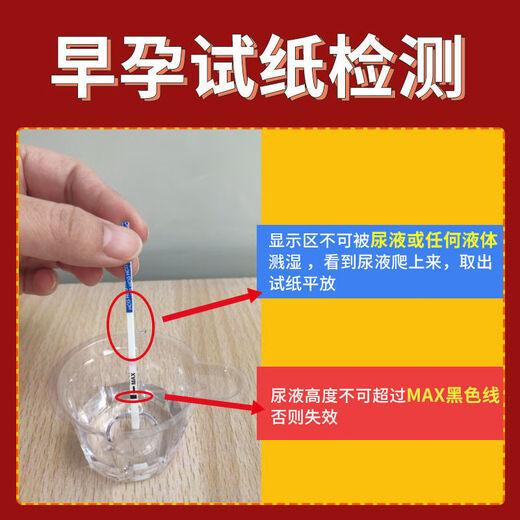Pregnancy test stick early pregnancy test paper detection card HCG one-time accurate high-precision early pregnancy test medical use 3 boxed pregnancy test sticks + 3 early pregnancy test paper + urine cup