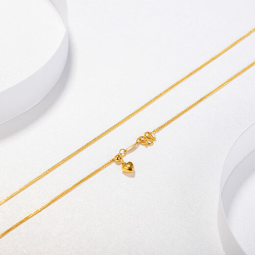 Mingzuan International 18k gold love pull Chopin chain necklace women's au750 simple plain gold clavicle chain birthday gift for girlfriend