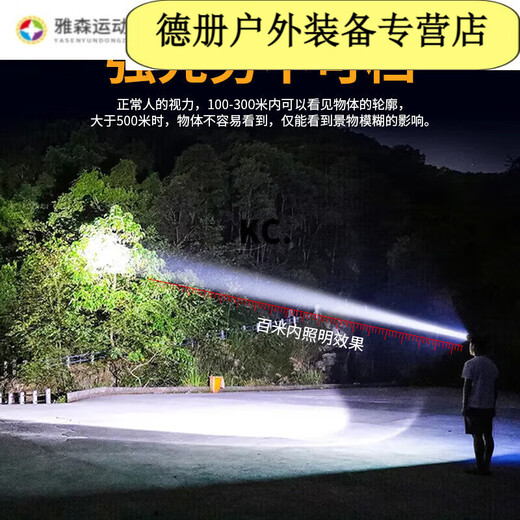 阿尤布户外防水充电锂电池手电筒强光头戴式头灯 YH-01/30W 23中号高亮双锂电YH-1278S升级版