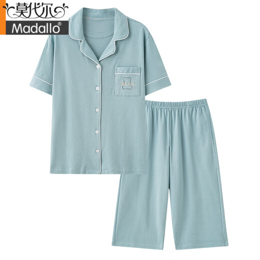 MODAL 2025 Nouveau pyjamas pour femmes en été en été mince coton pur à manches courtes pantalons à la maison vêtements pour femmes en été peut porter des costumes 9898 # 2xl [suggéré 140-160jin [Jin est égal à 0,5 kg]]]
