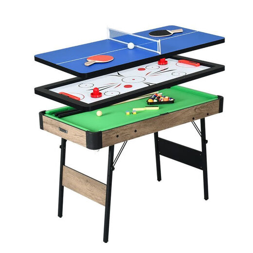 三合一台球桌 运动多功能儿童台球桌5合1折叠足球机双人互动亲子 TM-4882(彩标款2合1)多层实木板