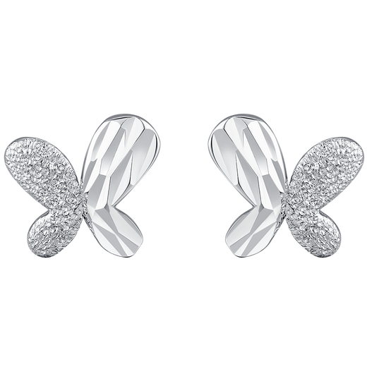Jinzhizun (3DG Jewelery) exquisite and chic platinum earrings three-cent sweet butterfly pt950 earrings as a gift for your girlfriend. Priced by gram. Total weight 1.07 grams (with jewelry gift box)