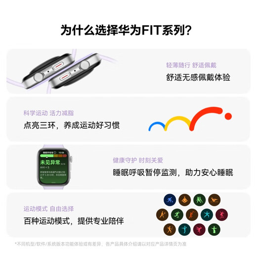 HUAWEI WATCH FIT 4 悦动白氟橡胶表带 华为运动智能手表超轻薄大屏潮流运动蓝牙通话睡眠监测fit4