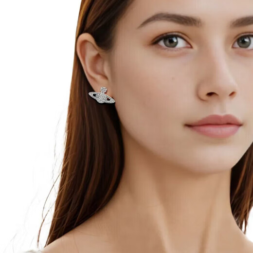 VVIENNE WESTLOCK counter genuine SF gift box Western Queen Mother Saturn pendant earrings light luxury high-end couple earrings silver Saturn earrings