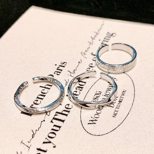 Hua Youxin Persimmon Silver Möbius Ring Ring for Women Niche Design Letter Ring Ring for Women Light Luxury High-end Tail Ring Ring Möbius Letter Ring