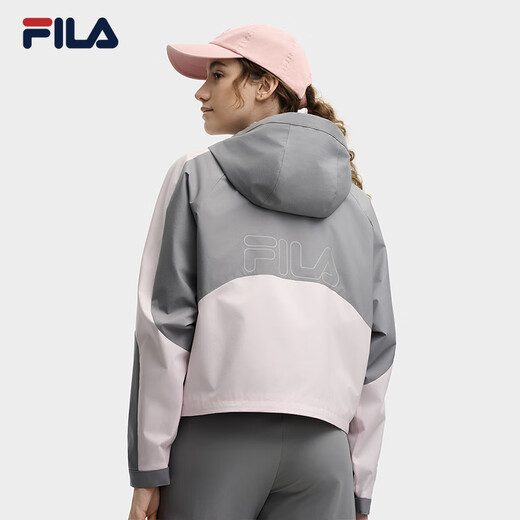 Fila Offizielle Frauenwebende Jacke 2025 Herbst Fashion Casual Lose Block mit Kapuze mit Kapuze mit Kapuze