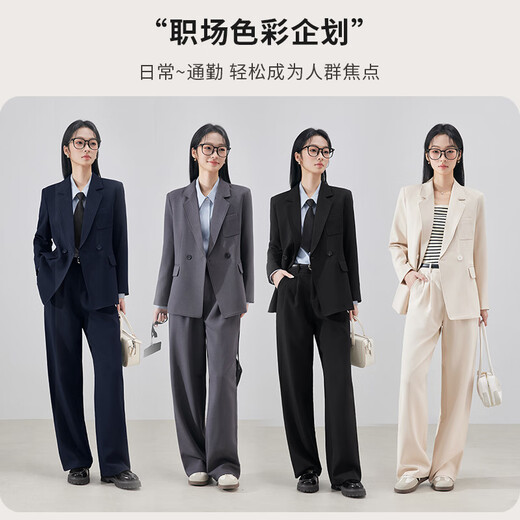 訫嗳 Yishan formal wear women's suit college student suit public examination civil servant interview small lady suit jacket professional wear single piece - black suit interview bi preparation shirt S recommended weight 90-100 Jin Jin equals 0.5 kg