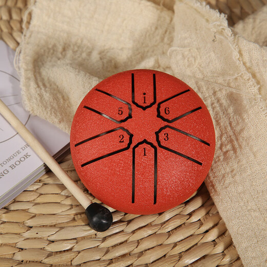 Instrument à percussion à tambour à 6 pouces à 6 pouces Instrument de percussion en acier Tambour de tambour de poche portable pour enfants Pocket Drum et tambour en gros de 3 pouces violet (tambour marteau + score de musique)