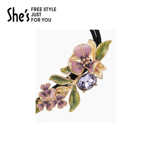 She s Qianzi Van Gogh iris handmade oil-dropped headband gradient flower double-strand rubber band headband birthday gift for girlfriend