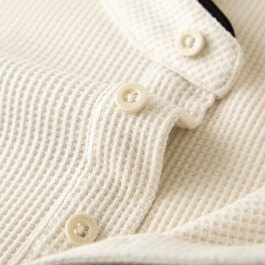 Shanshan new autumn men's polo shirt new Chinese Henry collar stretch warm and breathable retro waffle long-sleeved top