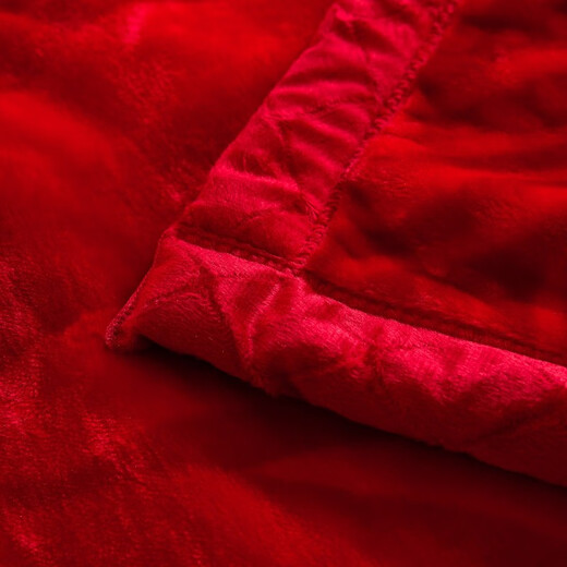 Antarctic red wedding blanket double-layer thickened 10 Jin [Jin equals 0.5 kg] blanket in autumn and winter cover blanket Rasher wedding blanket double quilt dowry gift CC-653 Big Red [Double-layer thickened blanket] 200*230cm [about 8 Jin [Jin equals 0.5 kg]]