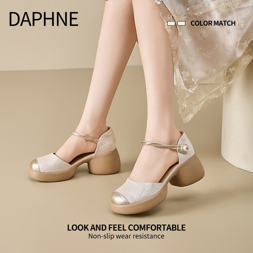 Daphne Daphne Sandals Женская обувь 2025 Лето новая толстая высокая каблука высокая каблука Мэри Джейн.