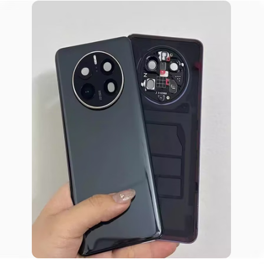 Huawei is suitable for mate50 original mobile phone glass back cover mate50pro original back shell mobile phone back cover mate50/50e plain leather back cover Kunlun Dawn original