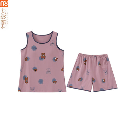Modal pajamas for women in summer 2025 new vest set large size with chest pad integrated cotton sleeveless suspender for outer wear FY9859 M (recommended 75-95Jin [Jin equals 0.5 kg])