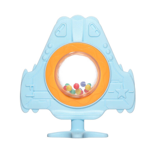 Baby bite molar stick, infant silicone teether, molar teeth fixator, rattle teether, airplane bell teether, airplane-rattle teether pink + PP chain to prevent falling off