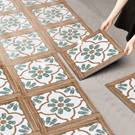 Rongcai American Retro Parquet Floor Aufkleber Selbstklebender Anti-Rutsch-Schlupf-wasserdicht und -resistente Kaffee Restaurant Bibliothek Plastik PVC Bodenleder Maillard Parquet 693 Nichang Stück
