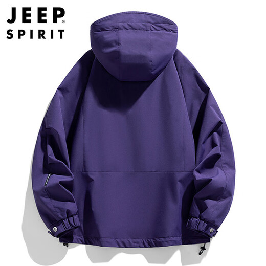 JEEP SPIRIT Jeep Jacket Men's Jacket Autumn and Winter American Workwear Hooded Jacket Men's Black XL